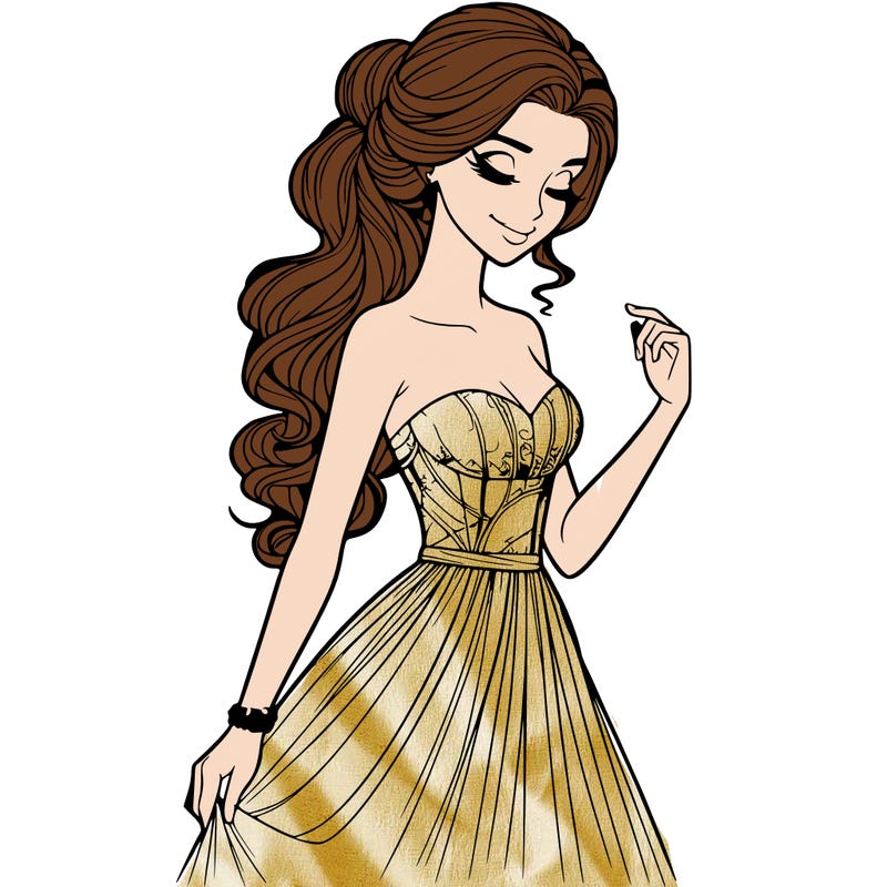 a realistic woman wearing an elegant dress