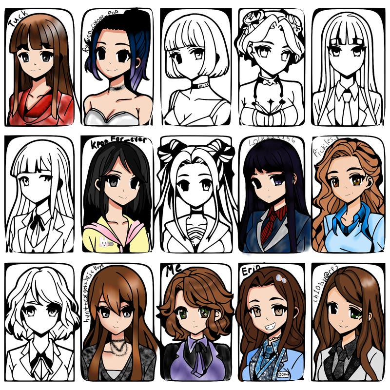 girls that look diffrent anime