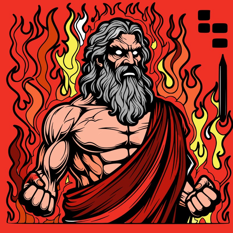 realistic hades god of the underworld with fire