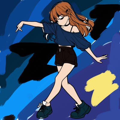 realistic girl danceing