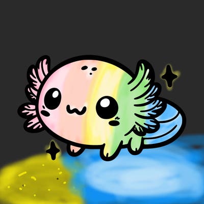 cute easy baby axolotl