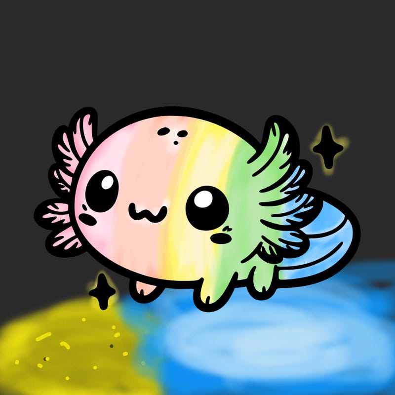cute easy baby axolotl