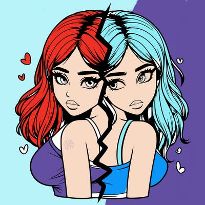 realistic girl split