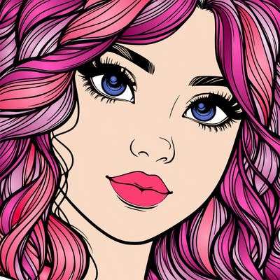 beautiful realistic girl close up to the camera with wavy hair,