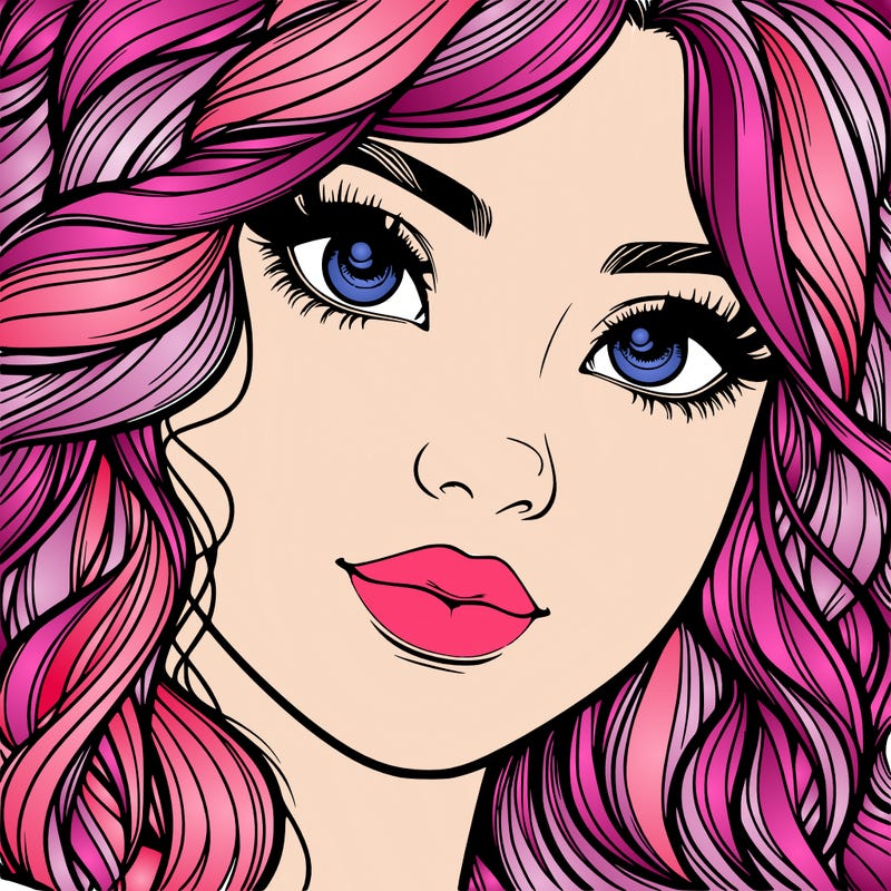 beautiful realistic girl close up to the camera with wavy hair,