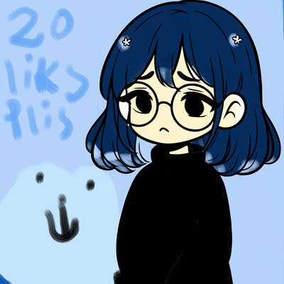 sad girl with glasses in a sweater