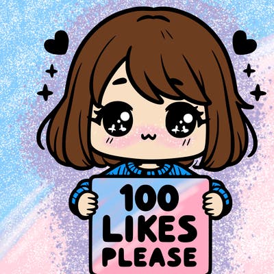 cute girl holding a sign saying 100 likes please