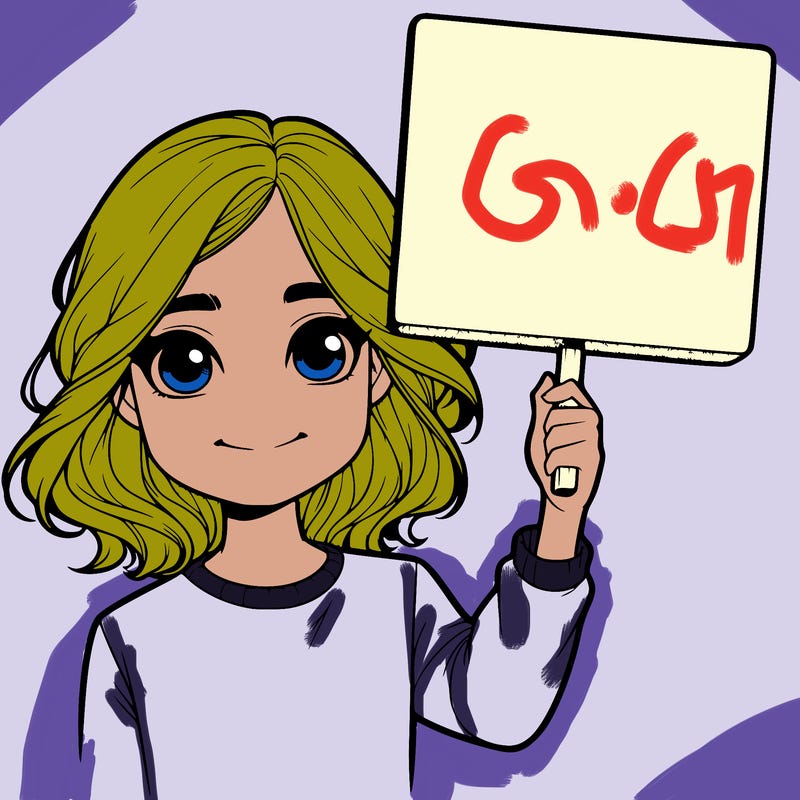 realistic girl holding up a sign