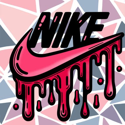 dripping nike logo