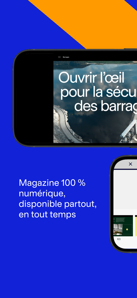 Hydro-Presse - Interfaz de la aplicación de revista digital Hydro-Presse en dispositivos móviles