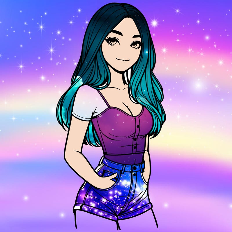 realistic girl in a short top