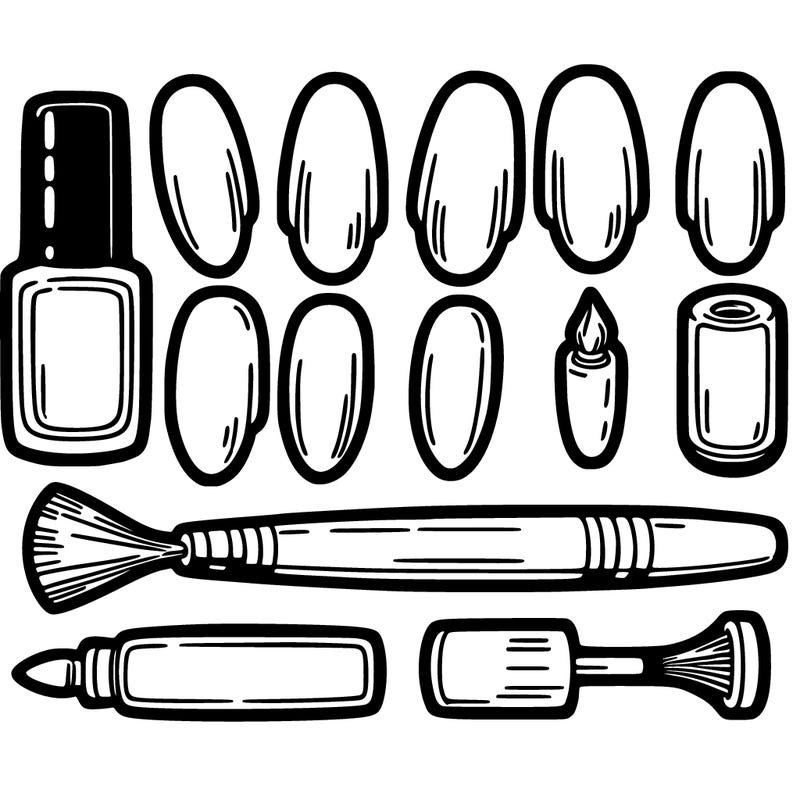 a set of plain nails