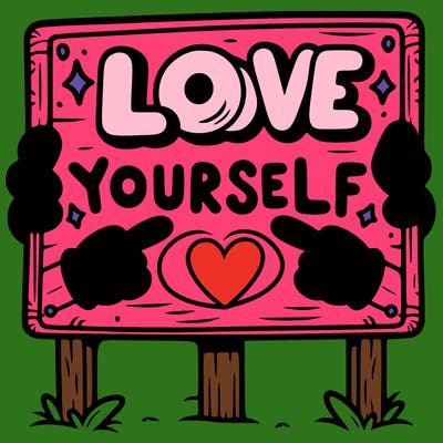 a sign where it is written: love yourself