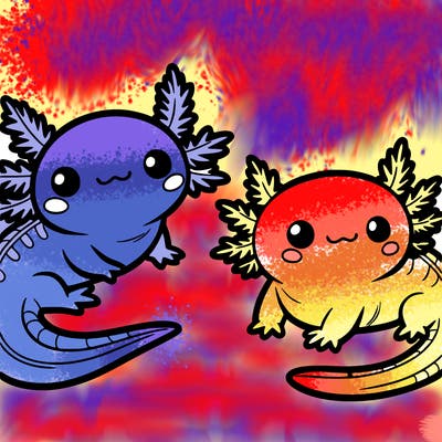 cute axolotls