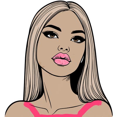 realistic woman with full lips