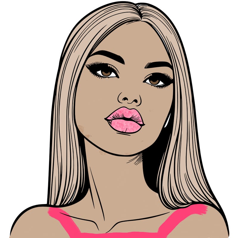 realistic woman with full lips