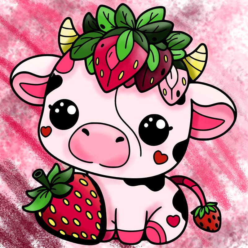cute strawberry cow