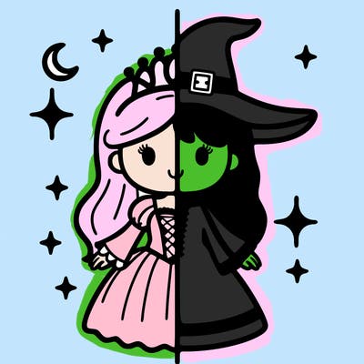 split princess and witch