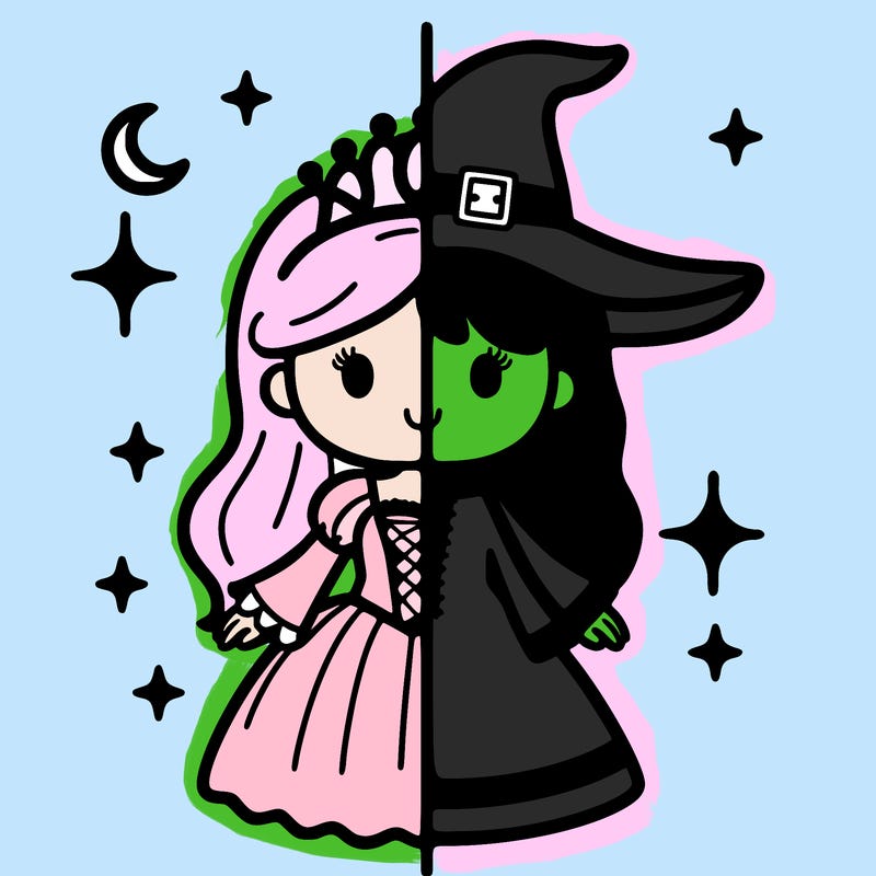 split princess and witch