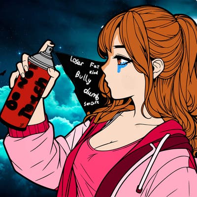 a realistic girl spray, painting