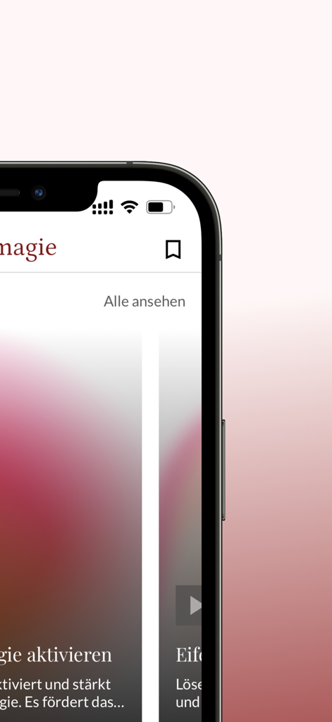 Auramagie: Subliminals+Mantras - Interface of the Auramagie app for subliminals and mantras on a smartphone