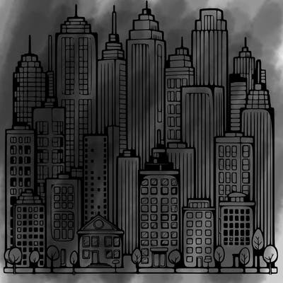 a city with skyscrapers