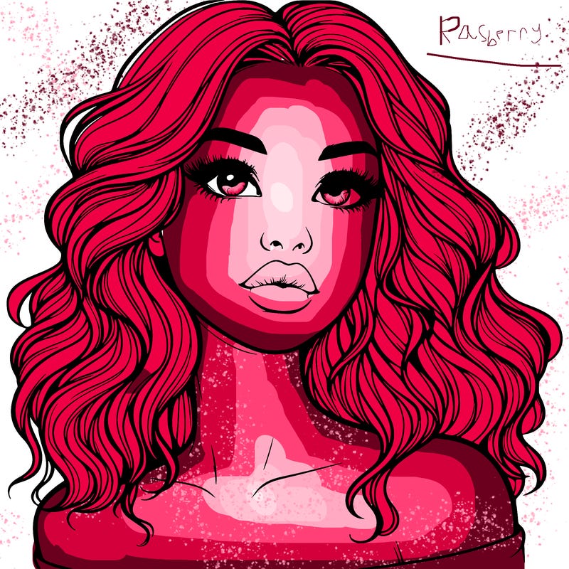 realistic girl with wavy hair and lips