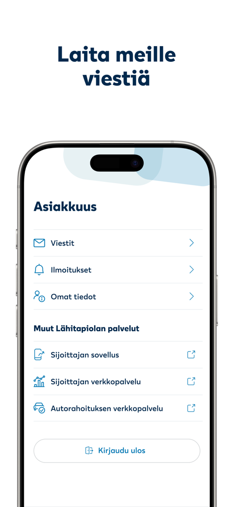 LähiTapiola - LahiTapiola app account management screen showing messages and notifications