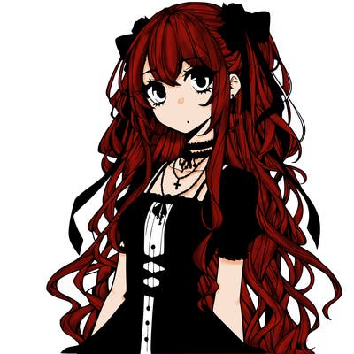 gothic girl anime art