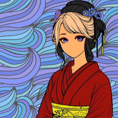 realistic beautiful japanese lady in traditional dress