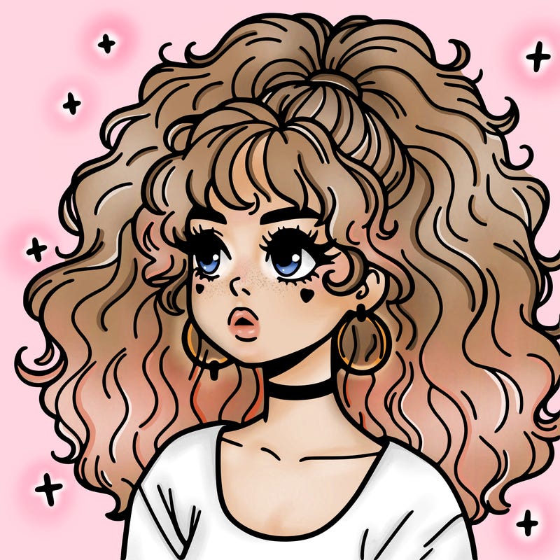 aesthetic girl with big hair