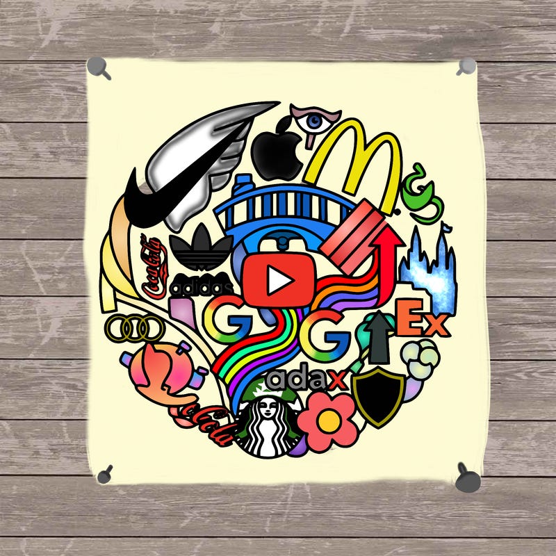 a collection of famous logos mashed up into one one unique logo