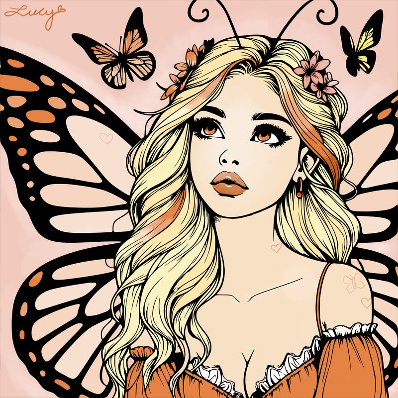 butterfly fairy realistic girl