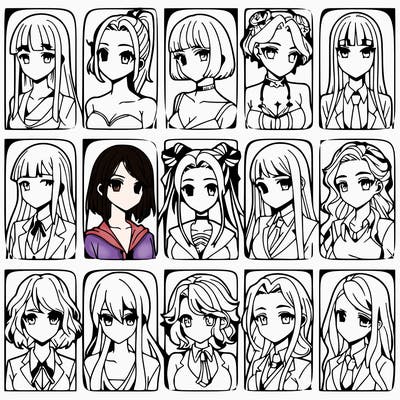 girls that look diffrent anime