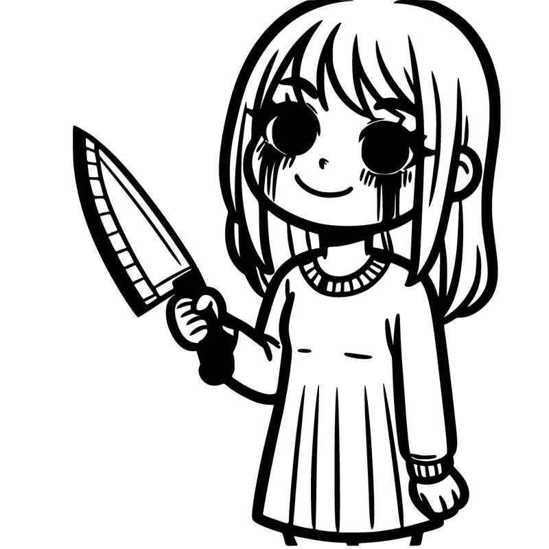 psychopath girl with knife