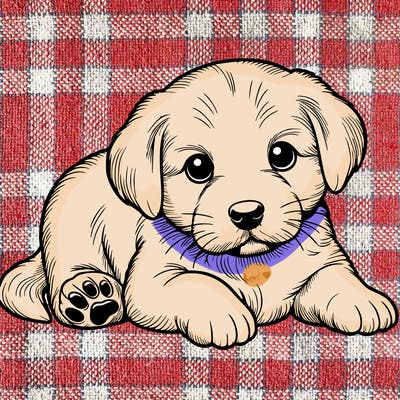 a cute realistic puppy