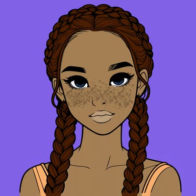 realistic girl with braids