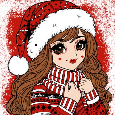 realistic christmas girl