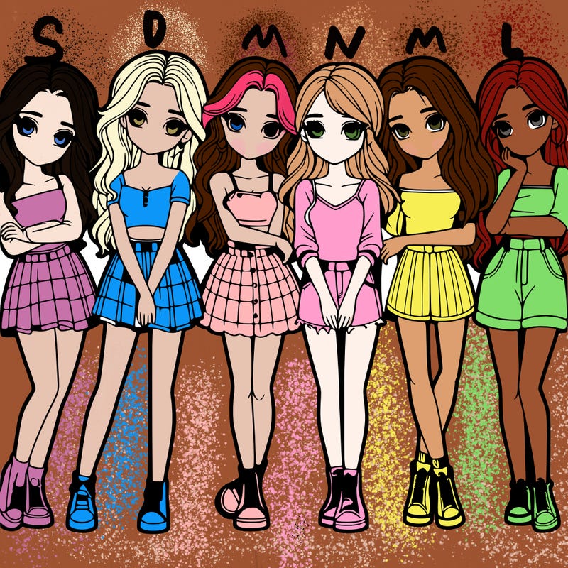 a group of girls realistic