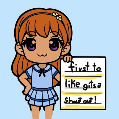 a girl with a blank sine