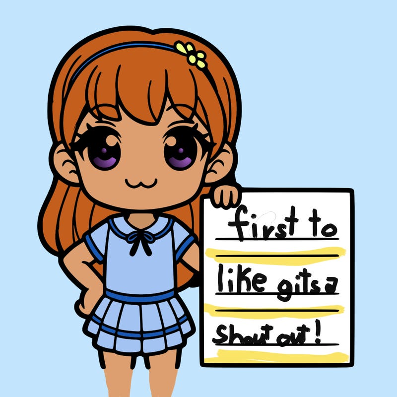 a girl with a blank sine