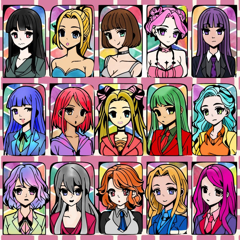 girls that look diffrent anime