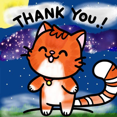 cat saying thanks