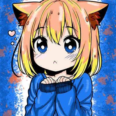 shy anime catgirl