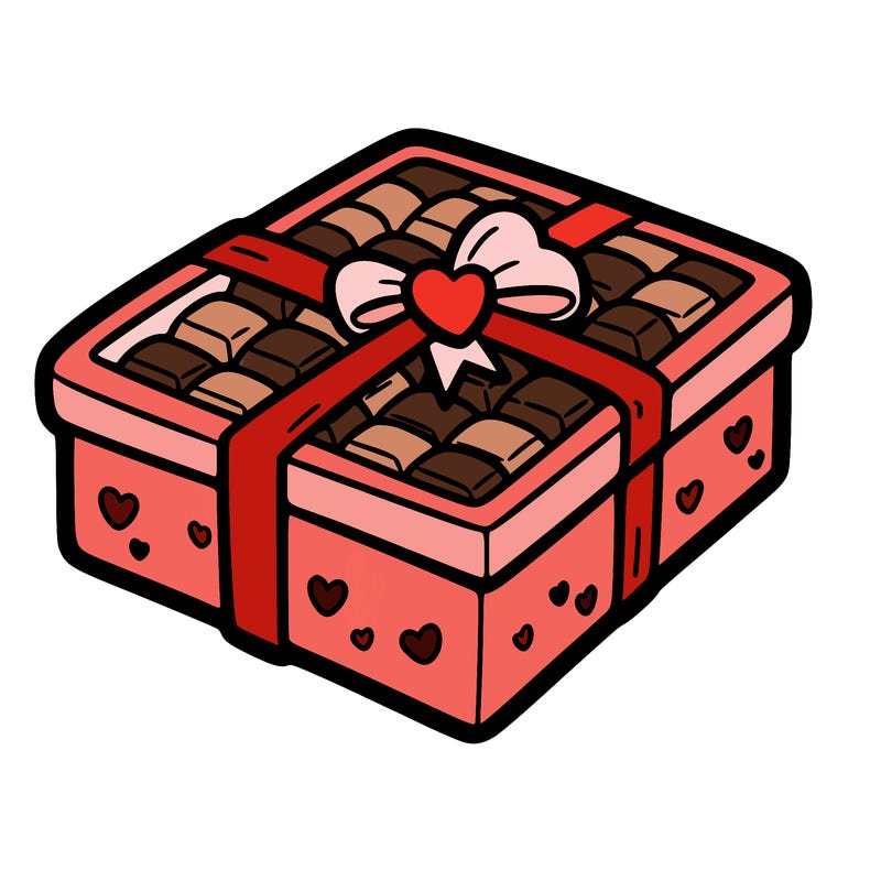 a box of chocolate for valentines day