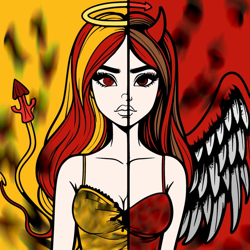 devil vs angel realistic girl