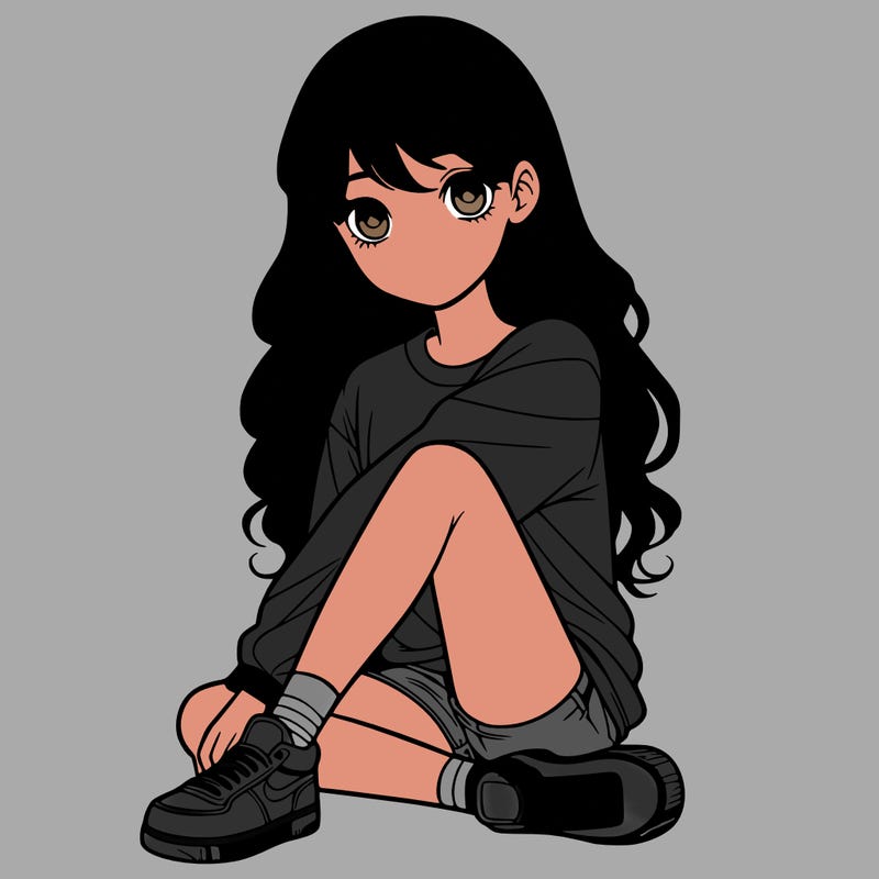 girl sitting realistic