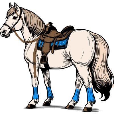realistic bare back western horse