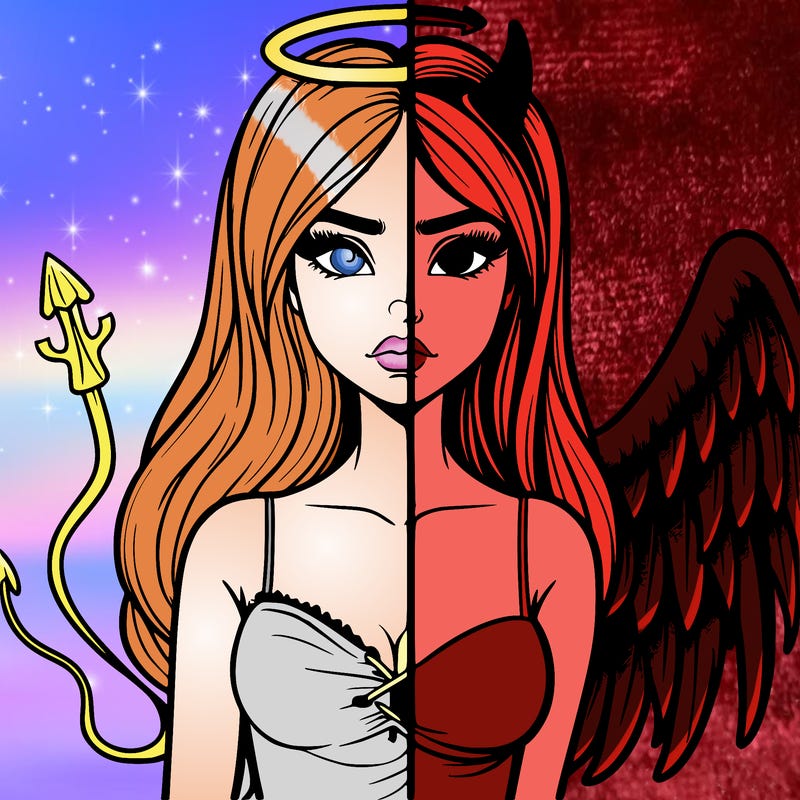 devil vs angel realistic girl