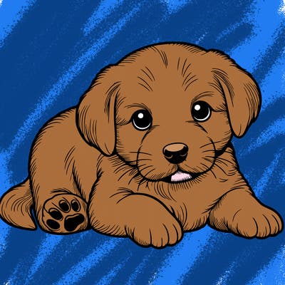a cute realistic puppy